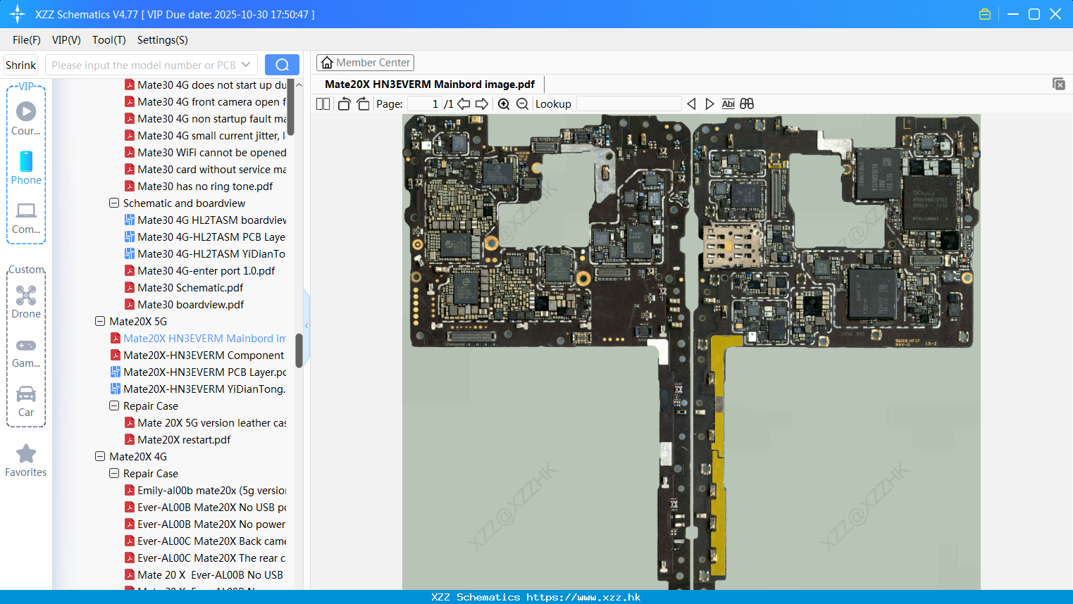 Huawei Mate20X HN3EVERM Mainbord Image